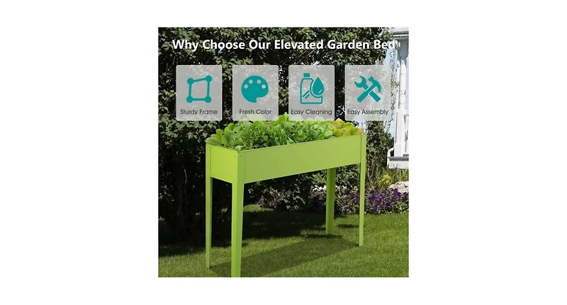 40 x 13 Inch Outdoor Elevated Garden Plant Flower Bed