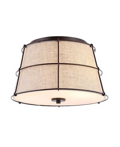 Jonathan Y Silas Rustic Farmhouse Led Flush Mount Ceiling Light