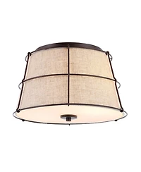 Jonathan Y Silas Rustic Farmhouse Led Flush Mount Ceiling Light