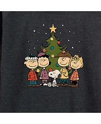 Air Waves Trendy Plus Snoopy Christmas Tree Graphic Long Sleeve Pullover Top