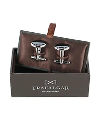 Trafalgar Sutton Round Genuine Onyx Cufflinks