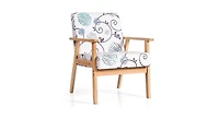 Slickblue Modern Accent Armchair Fabric Lounge Chair with Rubber Wood Leg