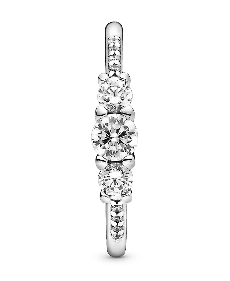 Pandora Cubic Zirconia Timeless Clear Three-Stone Ring