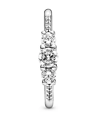 Pandora Cubic Zirconia Timeless Clear Three-Stone Ring
