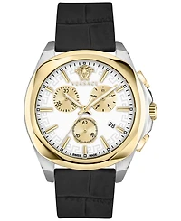 Versace Women's Swiss Chronograph Medusa Black Leather Strap Watch 40mm