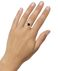 Onyx & Diamond Accent Trillion Ring in 10k Gold