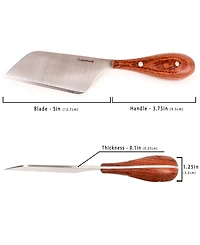 Bamboo 3 Piece Two-Tone Board with Handle and Aaron Probyn Cheese Knives Set