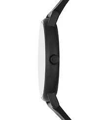 Skagen Men's Signatur Three Hand Black Leather Watch 40mm