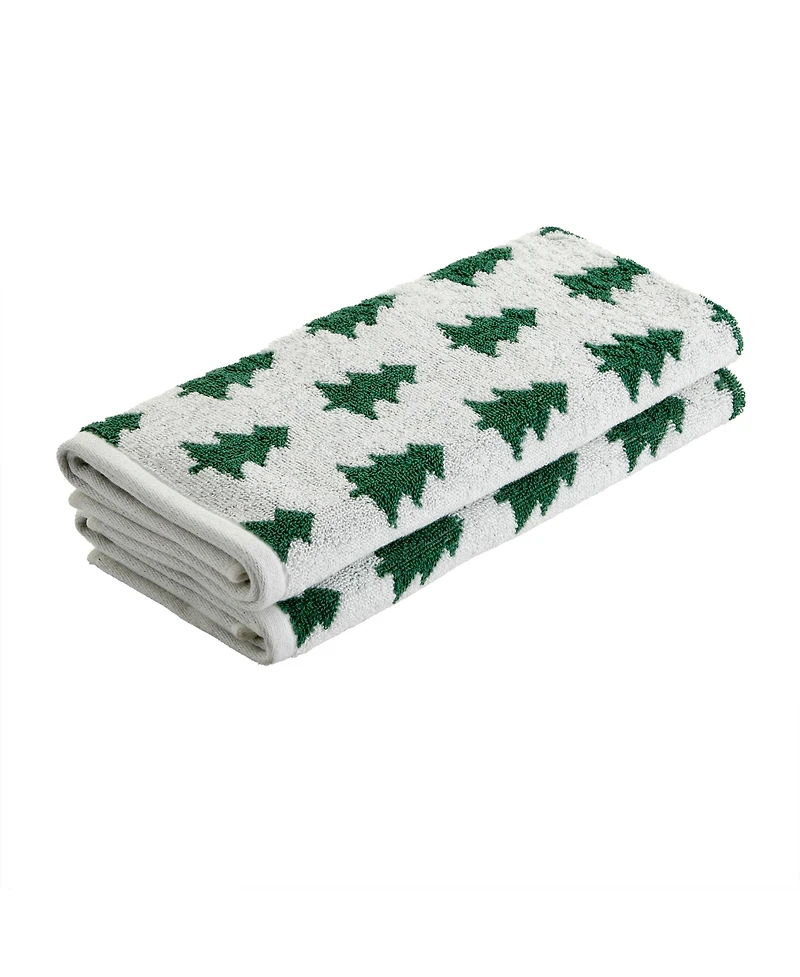 Skl Home Holiday Trees Cotton 2 Piece Hand Towel Set