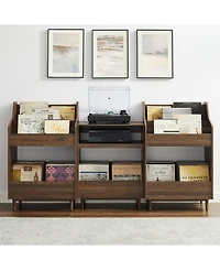 Crosley Furniture Liam 3Pc Medium-Density Fiberboard (Mdf) Record Player Stand And Vinyl Storage Set