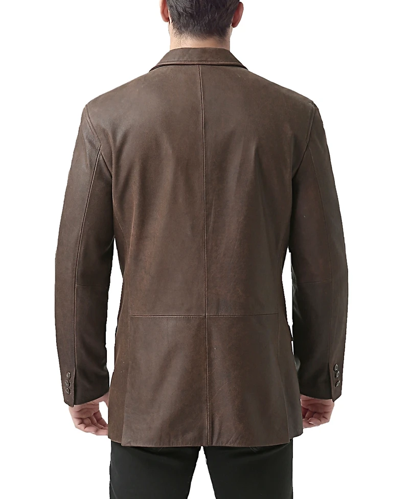 Bgsd Men Distressed Leather Blazer