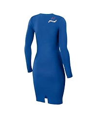 Women's Wear by Erin Andrews Royal Buffalo Bills Lace Up Long Sleeve Dress