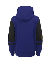 Big Boys Purple Baltimore Ravens Colorblock Full-Zip Hoodie