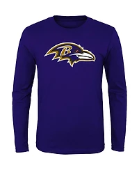 Big Boys Purple Baltimore Ravens Primary Logo Long Sleeve T-shirt