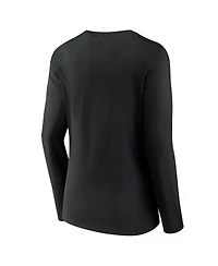 Women's Fanatics Black Oklahoma Sooners Evergreen Campus Long Sleeve V-Neck T-shirt