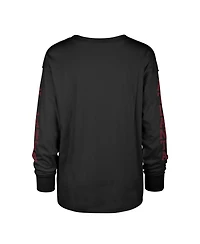 Women's '47 Brand Black Distressed Atlanta Falcons Tom Cat Long Sleeve T-shirt