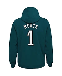 Big Boys Jalen Hurts Midnight Green Philadelphia Eagles Mainliner Player Name and Number Pullover Hoodie