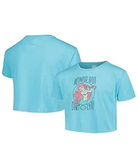 Big Girls Mad Engine Blue The Little Mermaid Hair Don't Care Cropped T-shirt