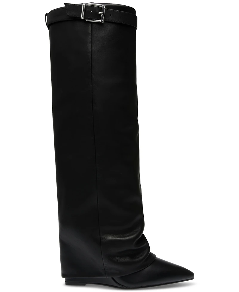 Steve Madden Women's Corenne Cuffed Wedge Tall Dress Boots