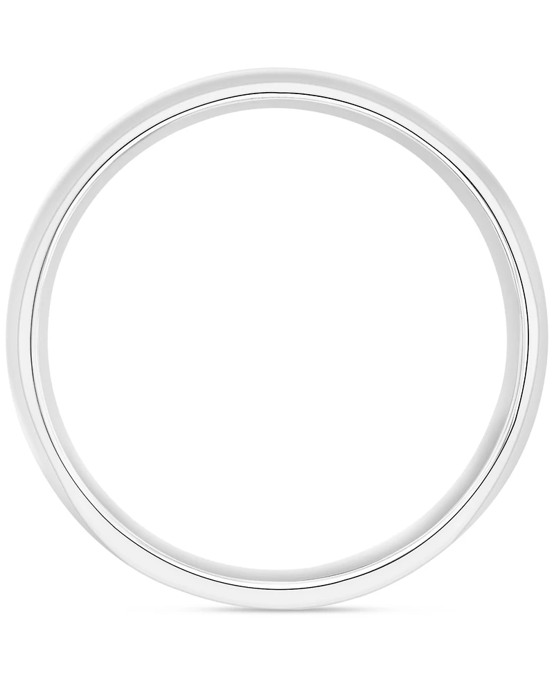 Men's Polished Comfort Fit Wedding Band in Platinum