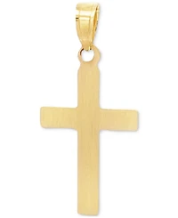 Small Leaf Cross Pendant in 14k Gold