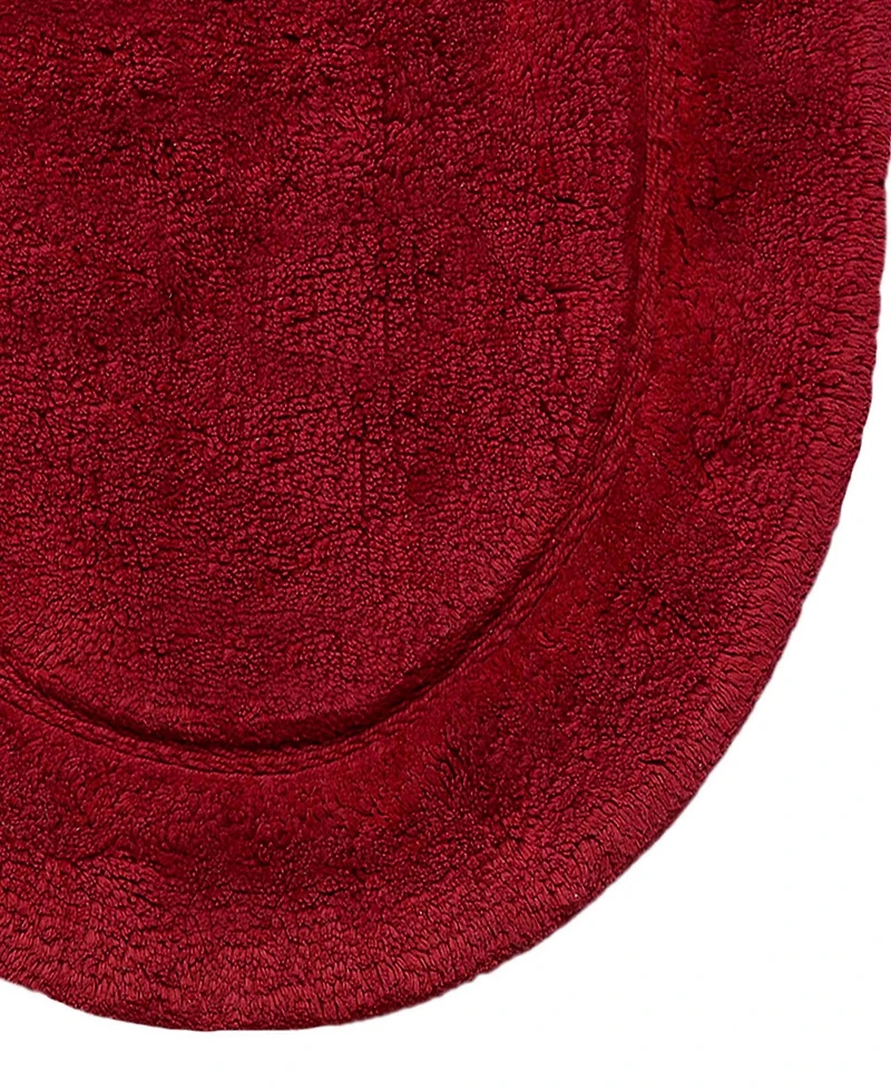 Superior Oval Solid Non-Skid Washable Cotton 2-Pc. Bath Rug Set