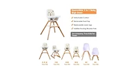 3-in-1 Convertible Wooden Baby High Chair