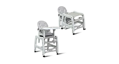 Slickblue Girls 3-in-1 High Chair with Lockable Universal Wheels