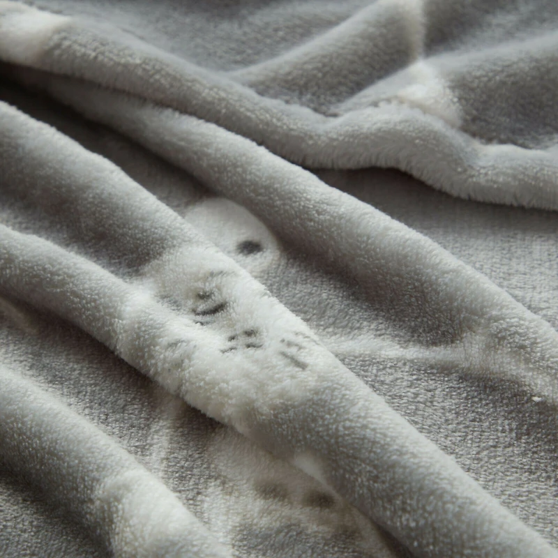 Kate Aurora Halloween Gray Dancing Skeletons Ultra Soft & Plush Oversized Accent Throw Blanket - 50" x 70"