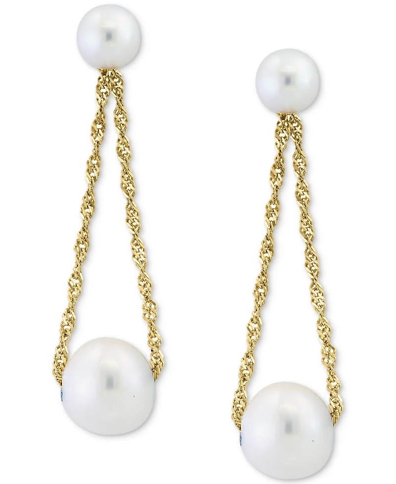 Effy Freshwater Pearl (4 & 6mm) Rope Dangle Drop Earrings in 14k Gold