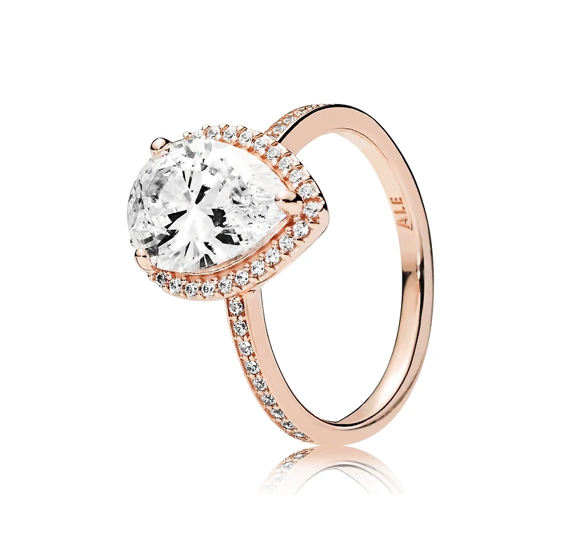 Pandora Cubic Zirconia Timeless Sparkling Teardrop Halo Ring