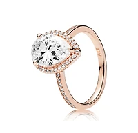 Pandora Cubic Zirconia Timeless Sparkling Teardrop Halo Ring