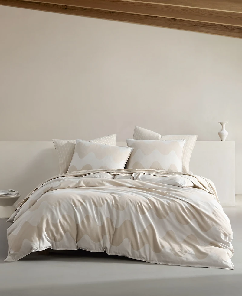Closeout! Marimekko Lokki Cotton 3 Piece Duvet Cover Set, King