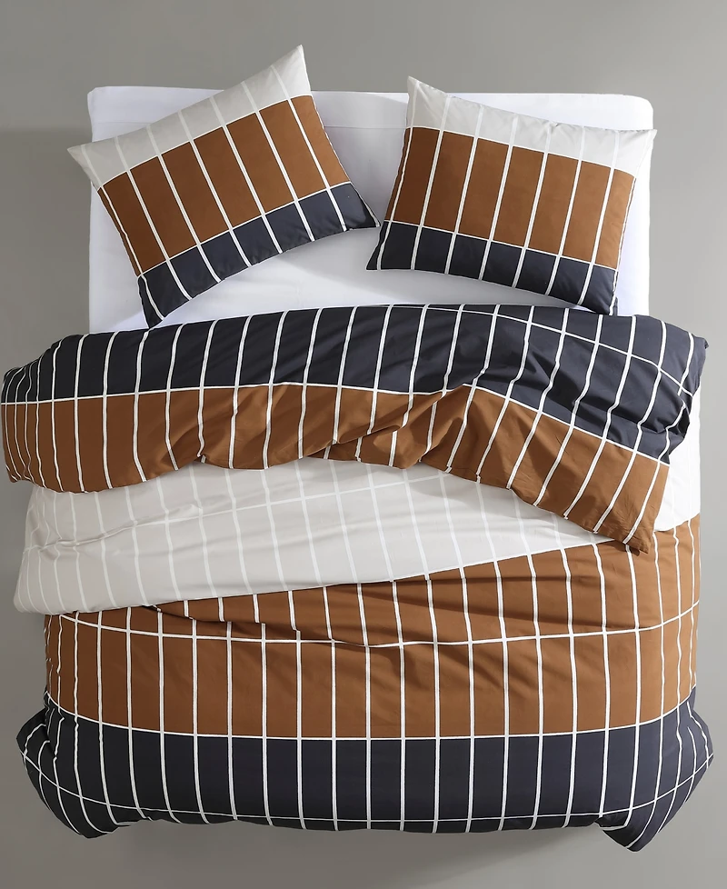 Marimekko Tiiliskivi Raita Cotton 3 Piece Duvet Cover Set