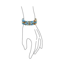 Bling Jewelry Stackable Set Of 3 Natural Stone Round Bead 8MM Multi Strand Stretch Bracelet