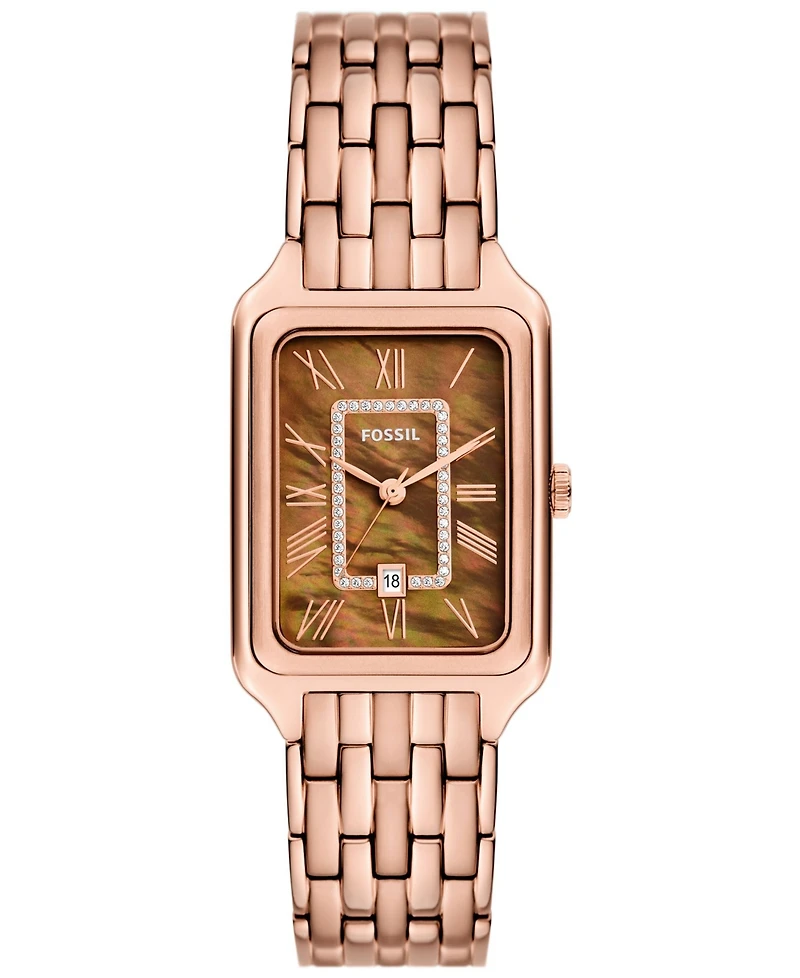 Fossil Women's Raquel Three-Hand Date Rose Gold-Tone Stainless Steel Watch 26mm
