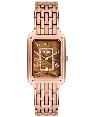 Fossil Women's Raquel Three-Hand Date Rose Gold-Tone Stainless Steel Watch 26mm