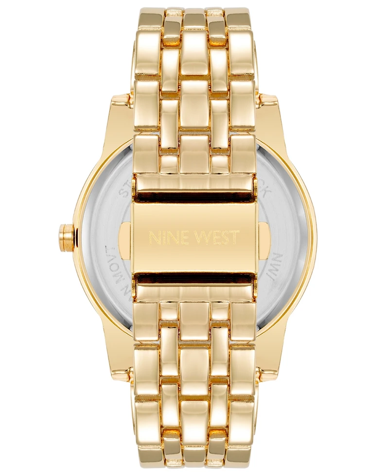 Nine West Women's Quartz Gold-Tone Alloy Link Bracelet Watch, 39mm