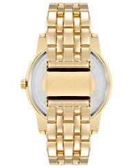 Nine West Women's Quartz Gold-Tone Alloy Link Bracelet Watch, 39mm