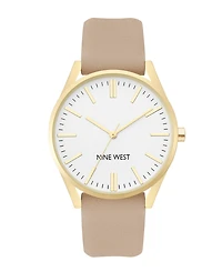 Nine West Women's Quartz Tan Faux Leather Band Watch, 36mm