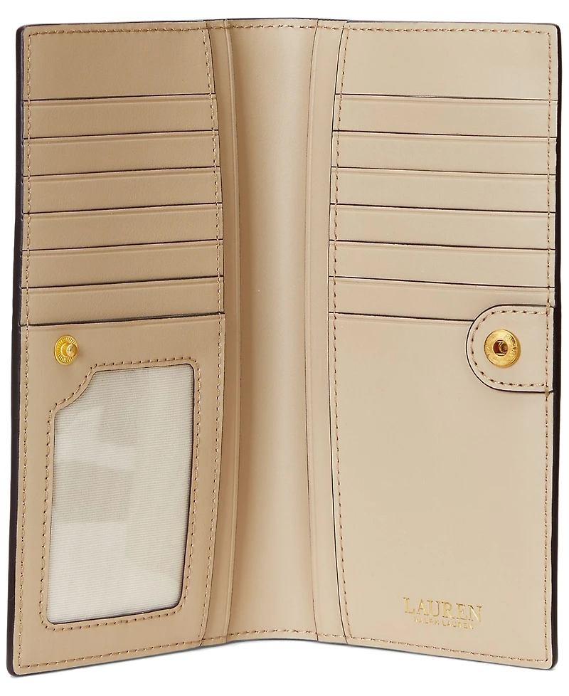 Lauren Ralph Crosshatch Leather Slim Snapped-Closure Wallet