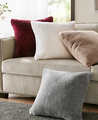 Croscill Sable Solid Faux Fur Decorative Pillow, 20" x 20"