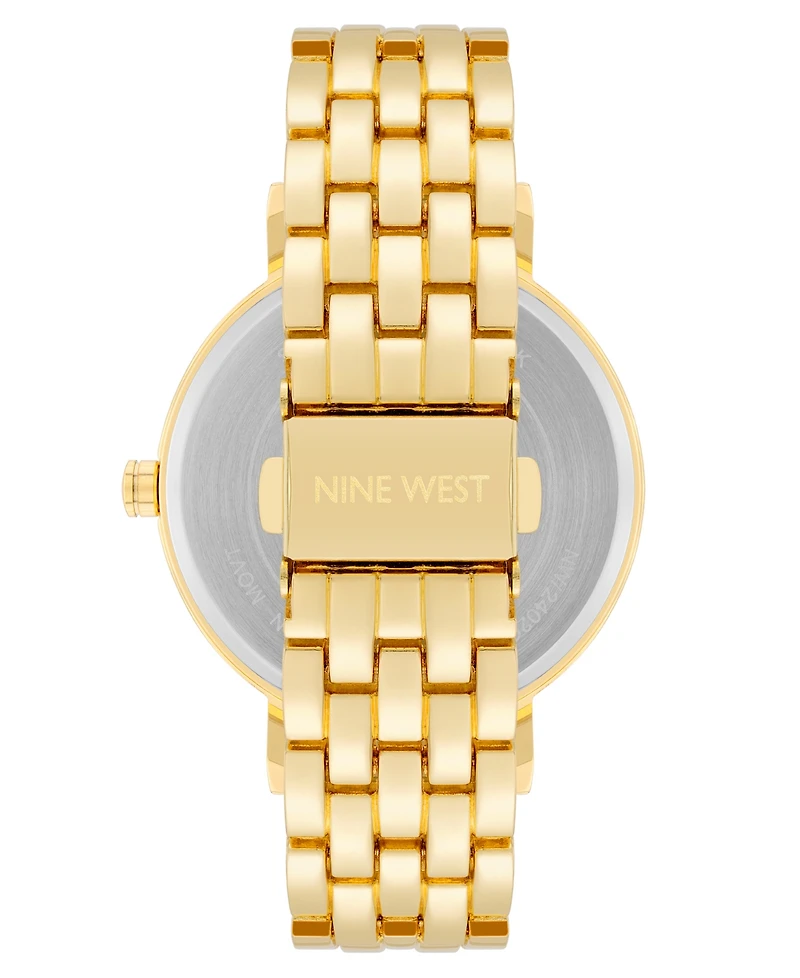 Nine West Women's Quartz Gold-Tone Alloy Link Bracelet Watch, 36.5mm