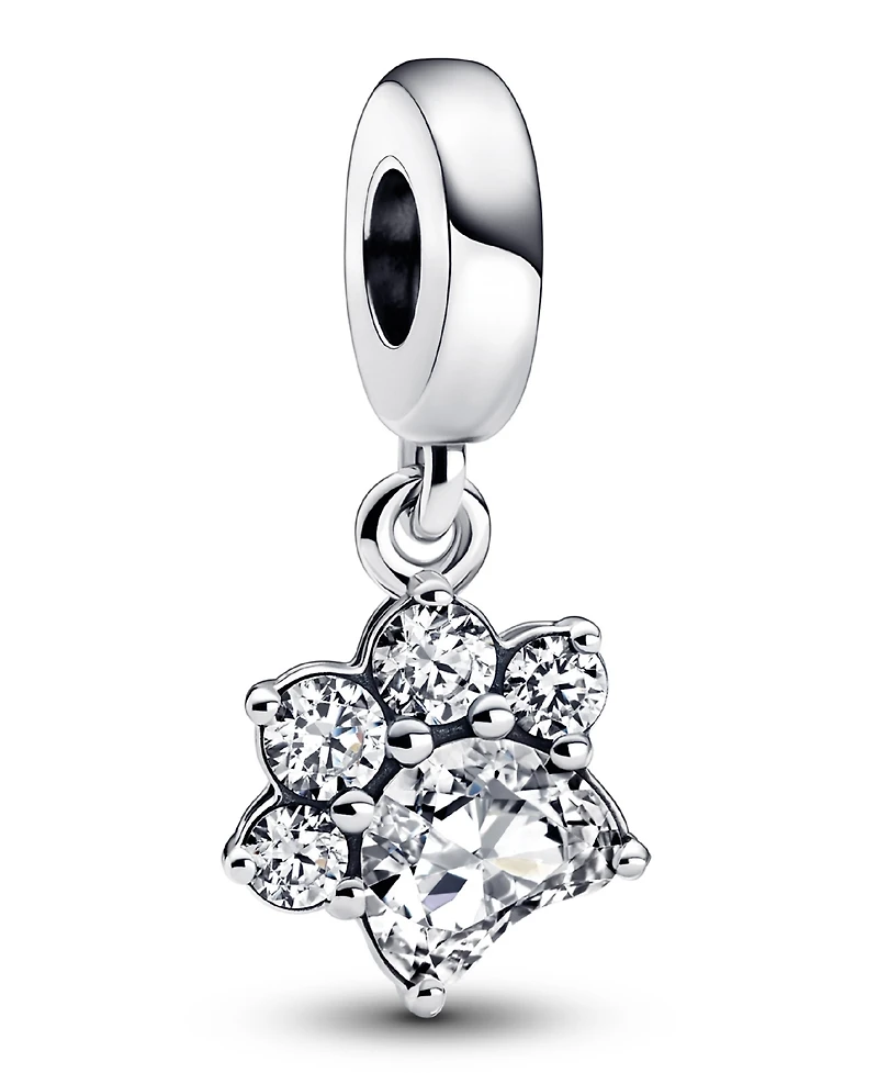 Pandora Cubic Zirconia Sparkling Pet Paw Print Dangle Charm
