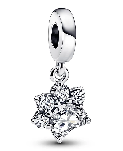 Pandora Cubic Zirconia Sparkling Pet Paw Print Dangle Charm