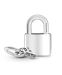 Pandora Cubic Zirconia Padlock and Key Dangle Charm
