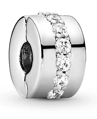 Pandora Cubic Zirconia Clear Sparkling Row Clip Charm