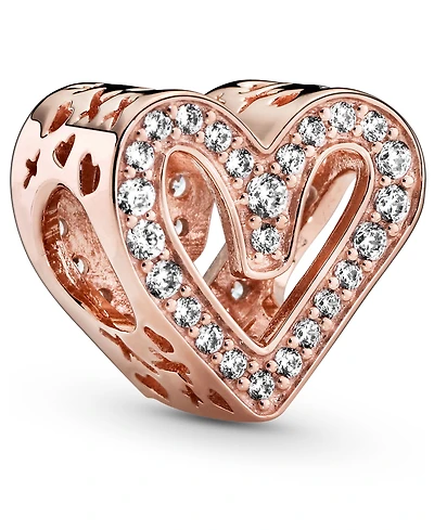 Pandora Cubic Zirconia Sparkling Freehand Heart Charm