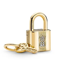 Pandora Cubic Zirconia Padlock Key Dangle Charm