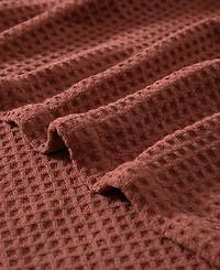 Eddie Bauer Solid Waffle Cotton Reversible Blanket